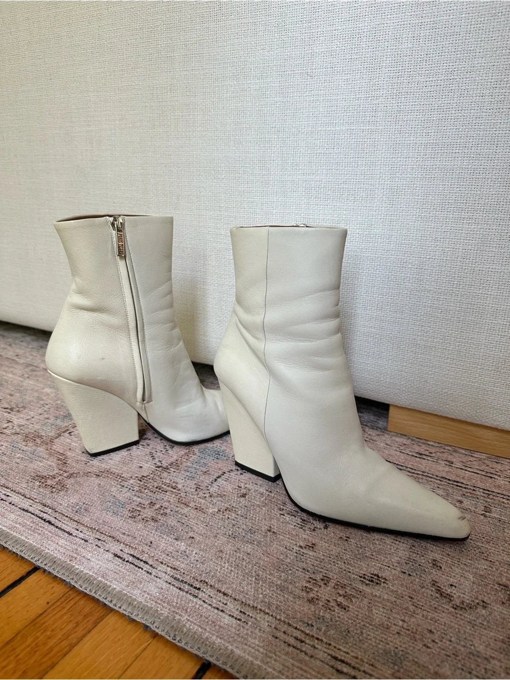 Paris Texas White Leather Ankle Boots